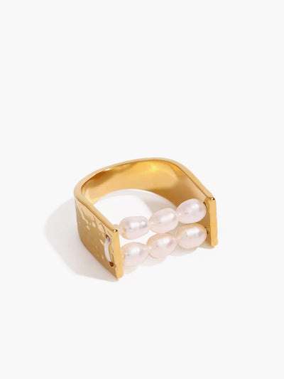 AMARE Bague Tunnel U-Shaped avec Perle