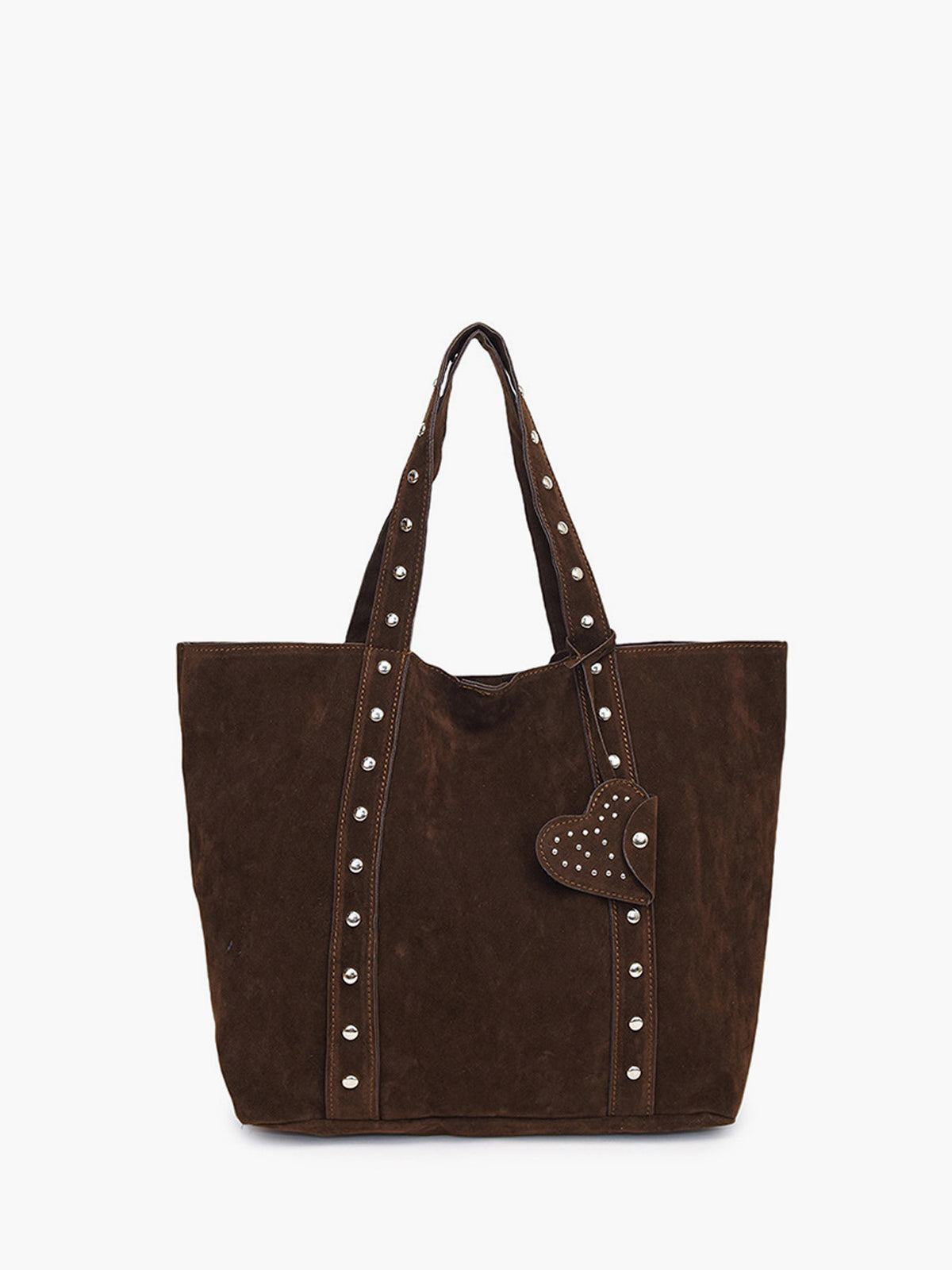 Studded Clasp Button Shoulder Bag