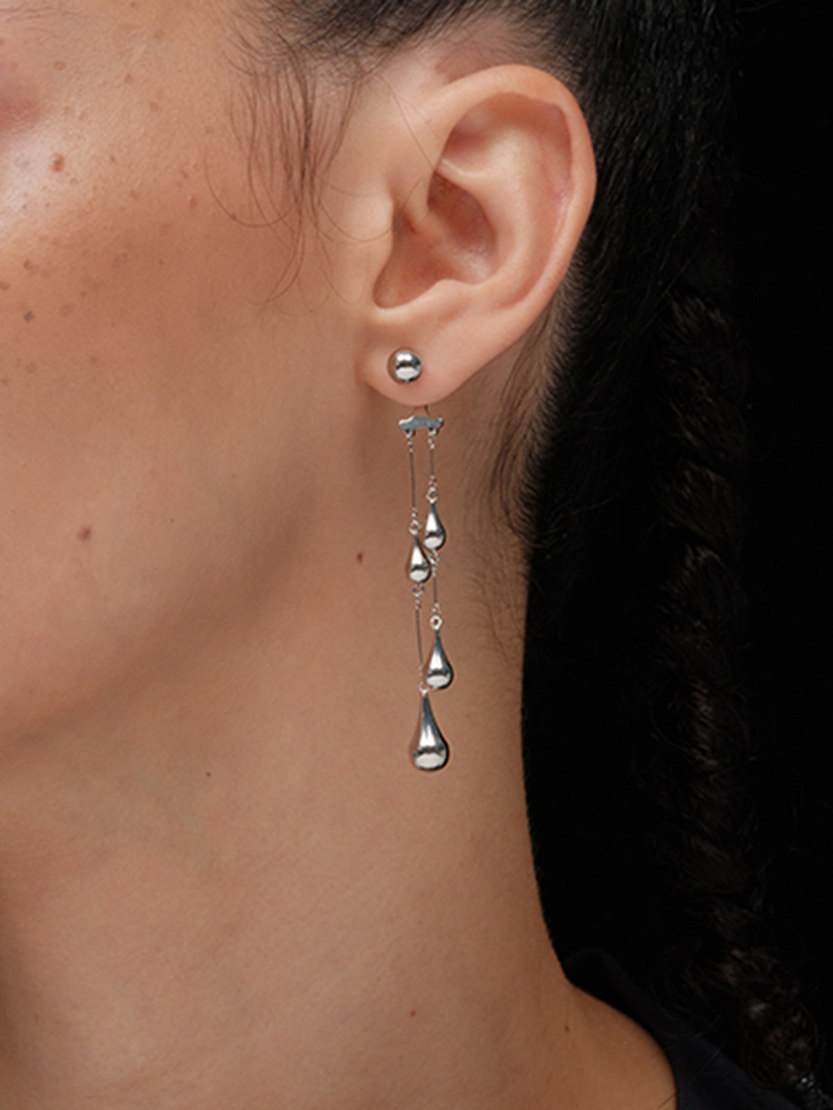 AMARE Boucles d'Oreilles Clous Tassel en Forme de Goutte d'Eau