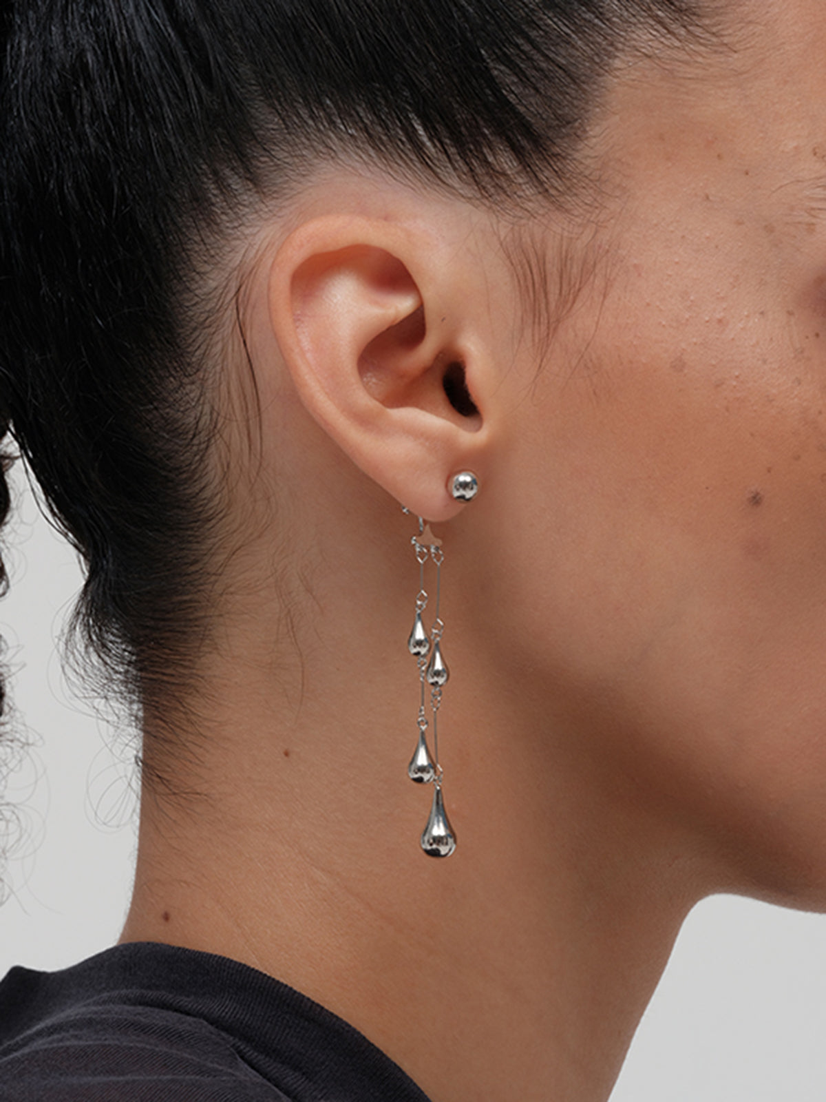 AMARE Boucles d'Oreilles Clous Tassel en Forme de Goutte d'Eau