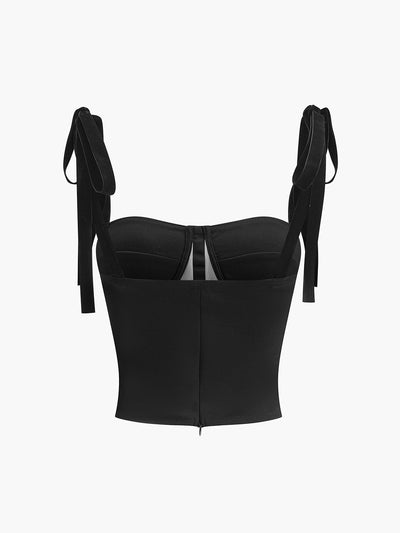 Haut court corset en maille nouée 